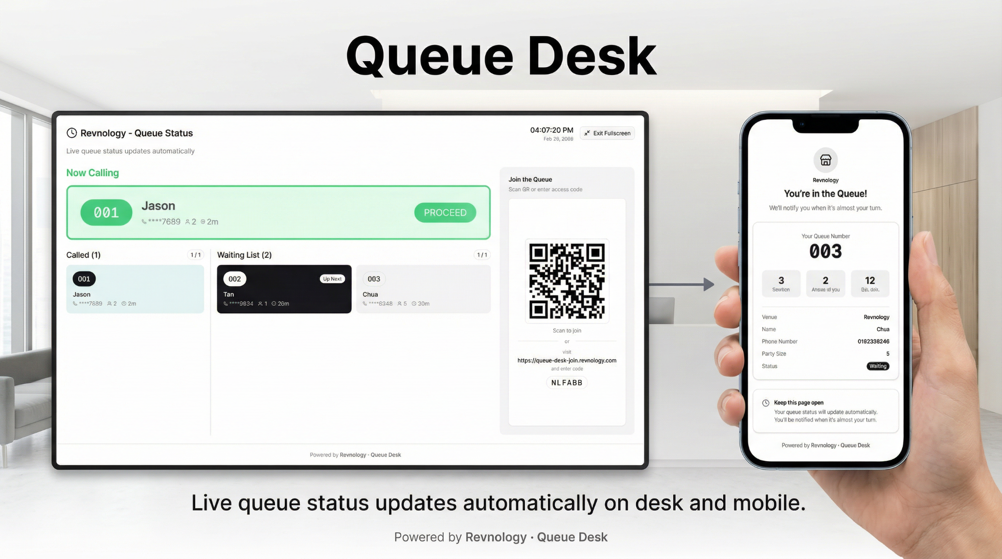 QueueDesk dashboard preview